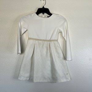 EUC Okaidi Beige Cream Dress  sz 8y/128 cm